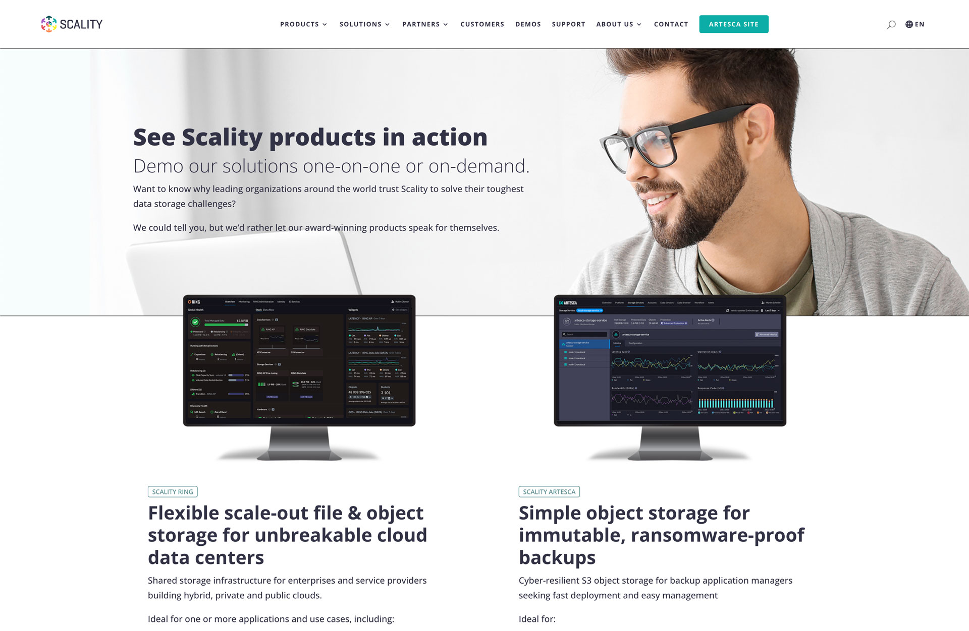 Scality-Screenshot by Hampshire web and digital agency