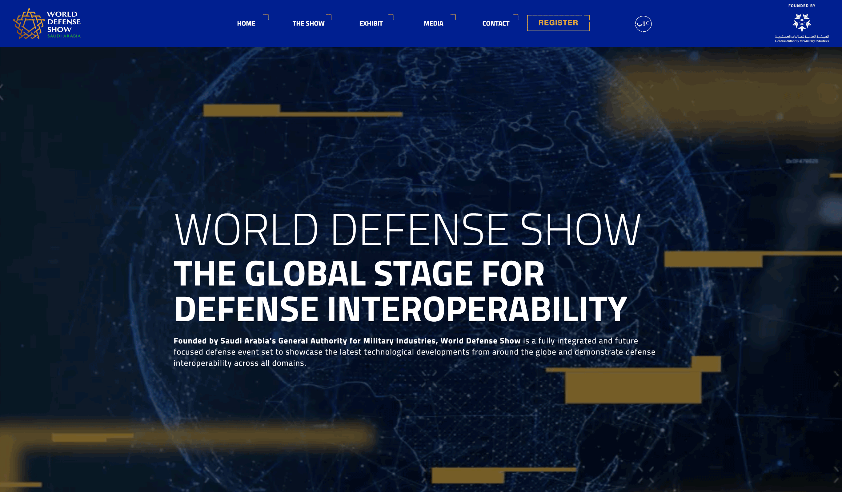 a screenshot of World Defence show website