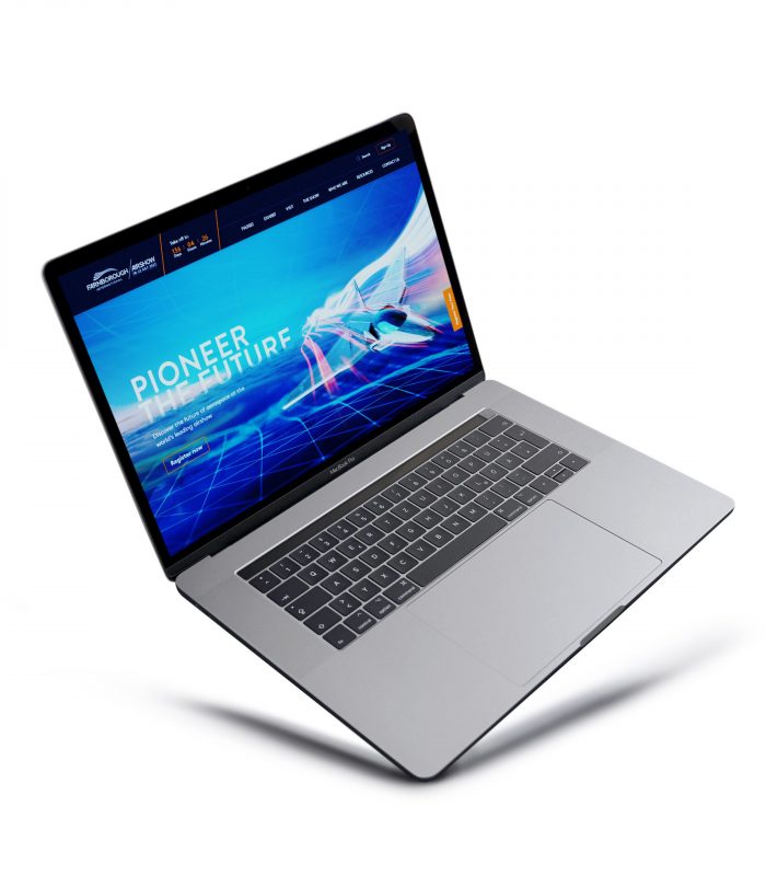 Farnborough International Airshow event branding by ouno creative, hampshire branding and creative agency